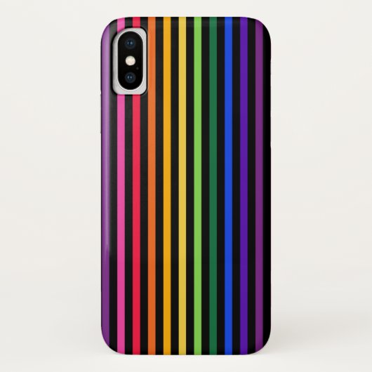 虹と黒のストライプ Case-Mate iPhoneケース (裏面)
