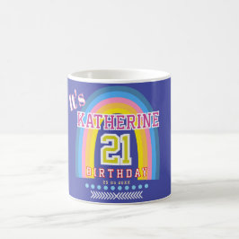 虹と21歳の誕生日 青 コーヒーマグカップ