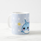 虹とnarwhalかわいいベビーおよびかわいいは曇ります コーヒーマグカップ (正面左)