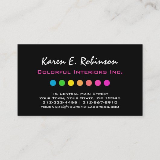 虹によって着色されるシックなインテリア・デザイナーデザイナー 名刺 (正面)