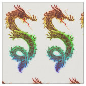 虹によって着色される中国のなドラゴン ファブリック (クローズアップ)