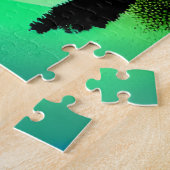 虹に囲まれた人生のシルエットの木 ジグソーパズル (側面)