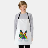 虹のある蝶 エプロン (着用した状態)