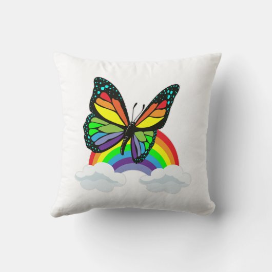 虹のある蝶 クッション (裏面)
