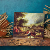 虹のある風景(キャンバス上の油) フォトプラーク (側面)