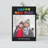 虹のお正月写真- 3x5クリスマスカード 招待状 (スタンド正面)