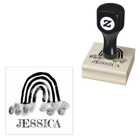 虹のかわいいキッズウォーターモダンカラー ラバースタンプ (押印)
