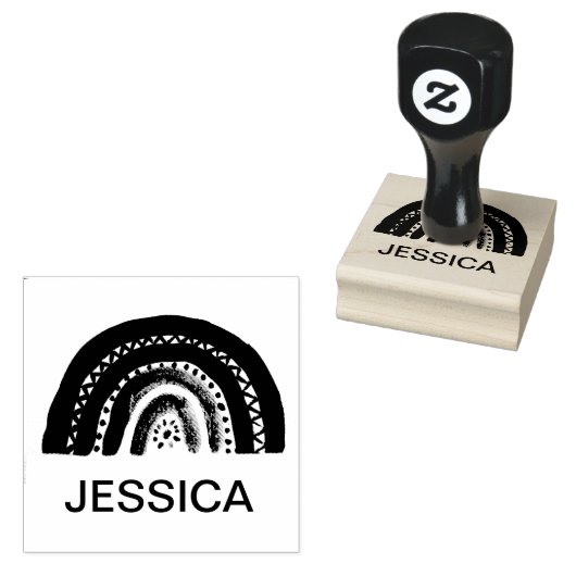 虹のかわいいキッズウォーターモダンカラー ラバースタンプ (押印)