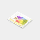 虹のかわいいハリネズミの水彩画 ポストイット (アングル)