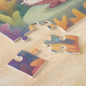 虹のかわいいハリネズミ ジグソーパズル (側面)