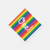 虹のかわいい子の誕生日パーティー スタンダードカクテルナプキン (角)