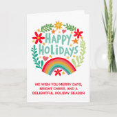 虹のかわいい手描きカラフルカスタム シーズンカード (正面)