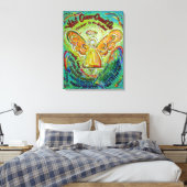 虹のがんはエンジェルアート絵画にはできない キャンバスプリント (インサイチュ (寝室))