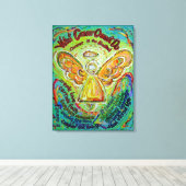 虹のがんはエンジェルアート絵画にはできない キャンバスプリント (インサイチュ (ウッドフロア))