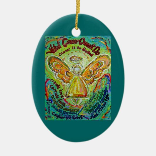 虹のがんは天使オーナメントできないカスタマイズ セラミックオーナメント (正面)