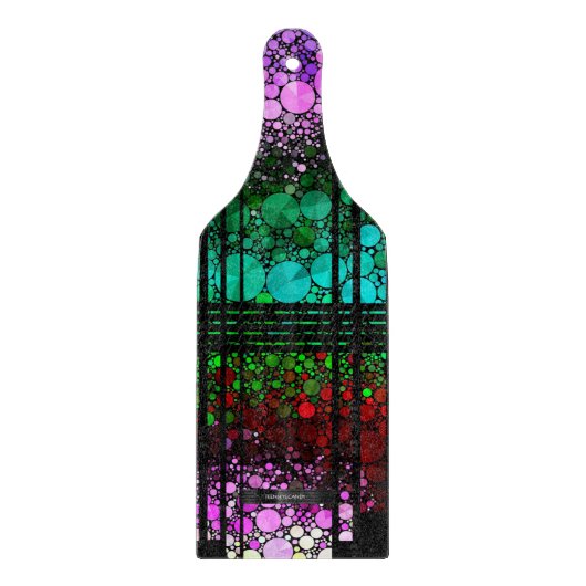 虹のきらきら光るなパターン カッティングボード (正面)