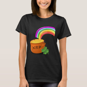虹のさざ波の端にデジタル金ゴールドXRP Tシャツ