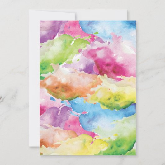 虹のしぶきの芸術の誕生日のパーティの招待状 招待状 (裏面)