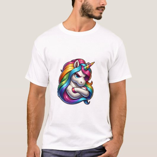 虹のたてがみユニコーンアートタンクトップ Tシャツ (正面)
