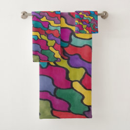 虹のはかりで測抽象芸術  バスタオルセット