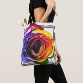 虹のばら色のトート トートバッグ (クローズアップ)