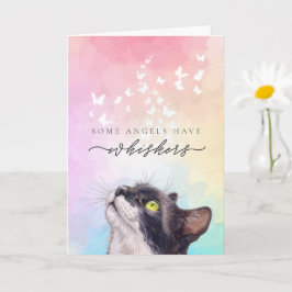 虹のひげタキシード猫の喪失へのお悔やみ カード