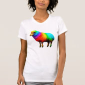 虹のひつじが可愛い Tシャツ (正面)