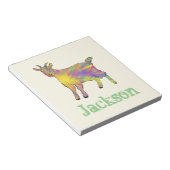 虹のやぎアートカラフルアッドネームジャクソン ノートパッド (アングル)