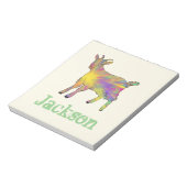 虹のやぎアートカラフルアッドネームジャクソン ノートパッド (回転)