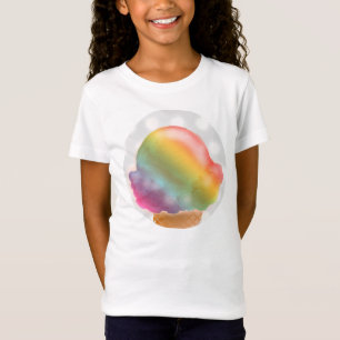 虹のアイスクリームコーンのシャーベット- Tシャツ