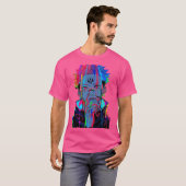 虹のアクセントがついた暗い呪われたシルエットの女の子 Tシャツ (正面フル)