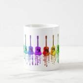 虹のアコースティックギターのコーヒー・マグ コーヒーマグカップ (中央)