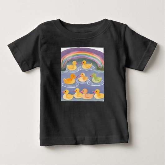 虹のアヒルの池 ベビーTシャツ (正面)