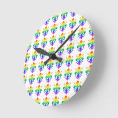 虹のアヤメ ラウンド壁時計 (傾斜)