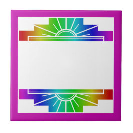 虹のアールデコ太陽の要素 タイル