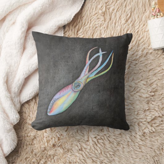 虹のイカの枕 クッション (ブランケット)