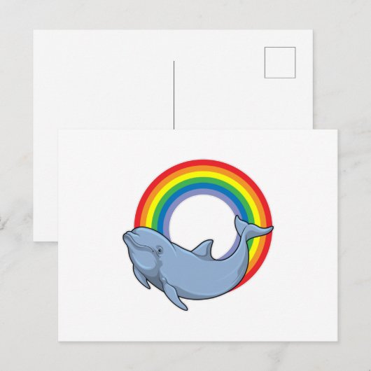 虹のイルカ ポストカード (正面/裏面)