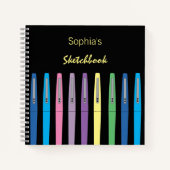『虹のインキペンズキッドブラックスケッチブック』 ノートブック (正面)