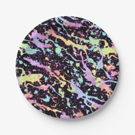 虹のインクのスプラッシュエクストリーム： ペーパープレート