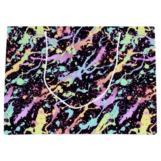 虹のインクのスプラッシュエクストリーム： ラージペーパーバッグ (正面)