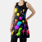 虹のインクの飛絵を描び散 エプロン (インサイチュ)