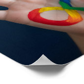 虹のインフィニティシンボル付き自動チャイルドハンド ポスター (角)