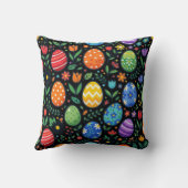 虹のイースターエッグと花 クッション (裏面)