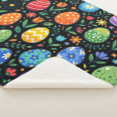 虹のイースターエッグと花 シェルパブランケット (3/4)