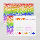 虹のウェディング 招待状 現代的で楽しい (正面/裏面)