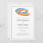 虹のウェーブ　美しいLGBTの結婚式 招待状 (正面)