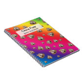 虹のウンチのEmojiかわいいパターン ノートブック (右側)