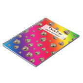 虹のウンチのEmojiかわいいパターン ノートブック (左側)