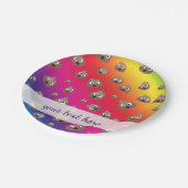 虹のウンチのEmojiかわいいパターン ペーパープレート (アングル)