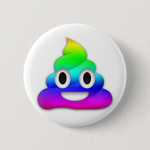 虹のウンチのEmojiボタン 缶バッジ
